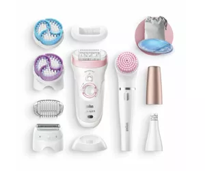 Braun Silk-épil 9 Silk-épil Beauty Set 9 9-985 Deluxe 7-in-1 Cordless Wet & Dry Hair Removal - Epilator, Shaver, Exfoliator, Cleansing Kit for Face & Body