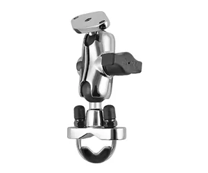 RAM Mounts Chrome Handlebar U-Bolt Mount with Double Socket Arm