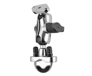 RAM Mounts Chrome Handlebar U-Bolt Mount with Double Socket Arm