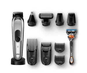 Braun All-in-one MGK7020 barzdos kirpimo mašinėlė „Wet & Dry“ Juoda, Sidabras