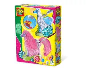 SES Creative Children's Glitter Hair Horses Casting and Painting Set