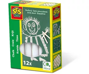 SES Creative Set of Children's Chalk white Balta 12 vnt