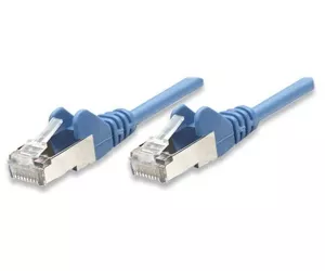 Intellinet Network Patch Cable, Cat5e, 0.5m, Blue, CCA, SF/UTP, PVC, RJ45, Gold Plated Contacts, Snagless, Booted, Lifetime Warranty, Polybag