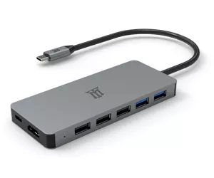 Maillon Technologique Premium MTHUB11 laptop dock/port replicator USB 3.2 Gen 2 (3.1 Gen 2) Type-C Aluminium, Grey