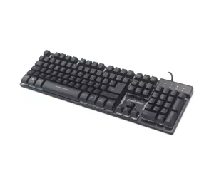 Manhattan Keyboard, Gaming, LED light, Metal Base, USB, 12 FN Keys, Black, Retail Box (German layout)