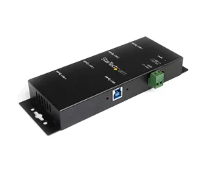 StarTech.com 4-Port Industrial USB 3.0 Hub with ESD Protection~4-Port USB 3.0 Hub - 5Gbps - Metal Industrial USB-A Hub - Wall or Desk Mountable USB Data Hub - TAA Compliant USB Expander Hub