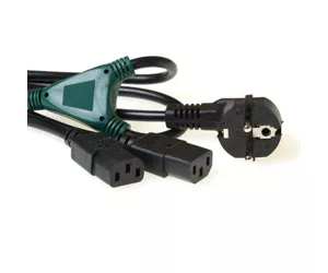 ACT 230V splitcable schuko male - 2 x C13 1.2 m