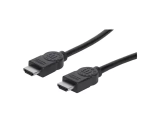 Manhattan HDMI Cable with Ethernet, 4K@30Hz, 2m, Male to Male, Black, HDMM2MHS Equivalent, Fully Shielded, Gold Plated, Lifetime Warranty.