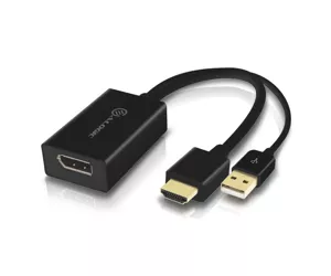 ALOGIC HDMI Male to DisplayPort Female Adapter with USB Cable for Power - BLACK
