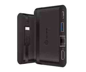 ALOGIC USB-C Travel Dock Essential/USB-C to HDMI 1.4 (4K@30Hz) + USB 3.0 + Gigabit Ethernet + USB-C with PD 100W