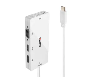 Lindy 43279 knyginių kompiuterių dokas / jungčių replikatorius USB 3.2 Gen 1 (3.1 Gen 1) Type-C Balta