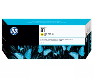 HP 81, Струйный картридж DesignJet с чернилами на основе красителя, 680 мл, Желтый