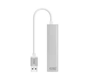 Nanocable USB 3.0 to Ethernet Gigabit + 3x USB 3.0 Converter, 15 cm
