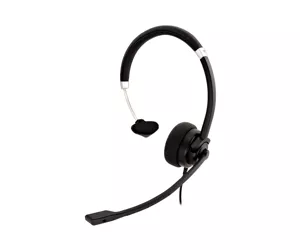 V7 Deluxe Mono Headset, boom mic, Adjustable Headband for PC, Mac, Laptop Computer, Chromebook, Black, 3.5mm connector