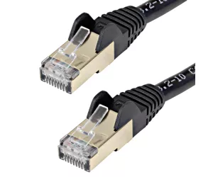 StarTech.com 10m CAT6a Ethernet Cable - 10 Gigabit Shielded Snagless RJ45 100W PoE Patch Cord - 10GbE STP Network Cable w/Strain Relief - Black Fluke Tested/Wiring is UL Certified/TIA
