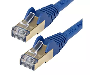 StarTech.com 5m CAT6a Ethernet Cable - 10 Gigabit Shielded Snagless RJ45 100W PoE Patch Cord - 10GbE STP Network Cable w/Strain Relief - Blue Fluke Tested/Wiring is UL Certified/TIA
