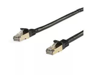 StarTech.com 5m CAT6a Ethernet Cable - 10 Gigabit Shielded Snagless RJ45 100W PoE Patch Cord - 10GbE STP Network Cable w/Strain Relief - Black Fluke Tested/Wiring is UL Certified/TIA