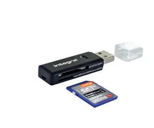 Integral USB3.0 CARDREADER DUAL SLOT SD MSD ETAIL card reader USB 3.2 Gen 1 (3.1 Gen 1) Black