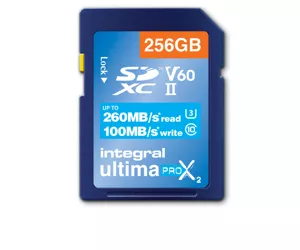 Integral 256GB SD CARD UHS II SDXC UHS-2 U3 CL10 V60 UP TO R-260 W-100 MBS