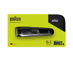Braun Multigroomer 6-in-1 All-in-one trimmer MGK3921, Beard Trimmer & Hair Clipper, Ear & Nose Trimmer