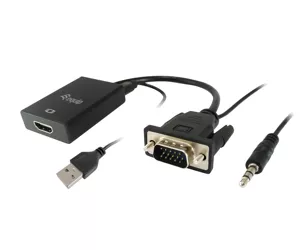 Equip VGA to HDMI Adapter with Audio