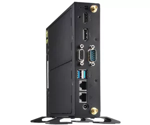 Shuttle XPC slim Barebone DS10U, Celeron 4205U, 1xHDMI,1xDP,1x VGA, 2x LAN,1xCOM, 8x USB, lüfterlos, 24/7 Dauerbetrieb