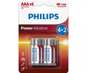 Philips Power Alkaline Элемент питания LR03P6BP/10
