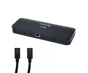 i-tec Thunderbolt 3 Dual 4K Docking Station with Power Delivery 65W + Two TB3 Cables: 150cm & 70cm