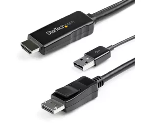 StarTech.com 2m (6ft) HDMI to DisplayPort Cable 4K 30Hz - Active HDMI 1.4 to DP 1.2 Adapter Converter Cable with Audio - USB Powered - Mac & Windows - HDMI Laptop to DP Monitor - Male/Male