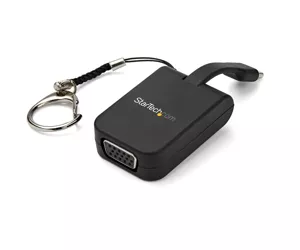 StarTech.com Compact USB C to VGA Adapter - 1080p USB Type-C to VGA Video Display Converter with Keychain Ring - Active USB-C DP Alt Mode to VGA Monitor Dongle - Thunderbolt 3 Compatible