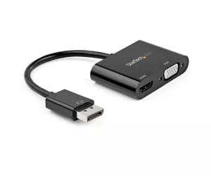 StarTech.com DisplayPort to HDMI VGA Adapter - DisplayPort 1.2 HBR2 to HDMI 2.0 (4K 60Hz) or VGA 1080p Converter Dongle - DP to HDMI or VGA Monitor Adapter - Digital Video Display Adapter
