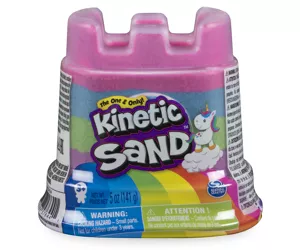 Kinetic Sand Regenbogen-Einhorn Behälter, 141 g magischer Spielsand in vier Farben