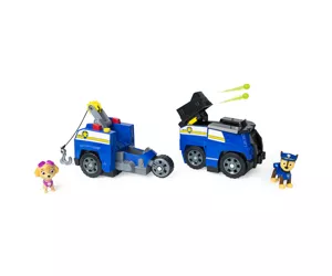 PAW Patrol , Chase Split-Second 2-in-1 Transforming Police Cruiser Vehicle with 2 Collectible Figures