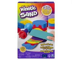 Kinetic Sand , Rainbow Mix Set with 3 Colors of (13.5oz) and 6 Tools, Play Sand Sensory Toys for Kids Ages 3 and up