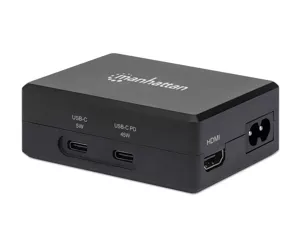 Manhattan 130554 sülearvuti dokk ja pordireplikaator USB 3.2 Gen 1 (3.1 Gen 1) Type-C Must