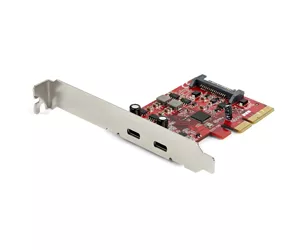StarTech.com 2-port 10Gbps USB C PCIe Card - USB 3.1 Gen 2 Type-C PCI Express Host Controller Add-On Card - Expansion Card - USB 3.2 Gen 2x1 PCIe Adapter 15W/port - Windows, macOS, Linux