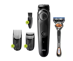 Braun Beard Trimmer BT5242 Men Trimmer & Hair Clipper, 39 Length Settings, Black/Grey