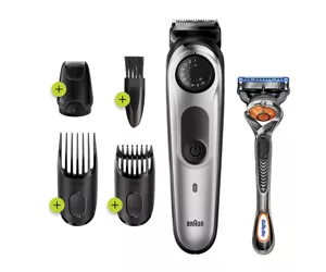Braun Beard Trimmer BT5265 Men Trimmer & Hair Clipper, 39 Length Settings, Black/Silver Metal
