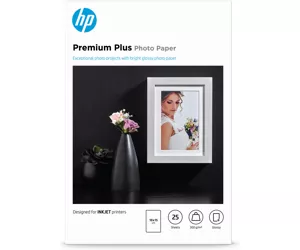 HP Premium Plus Glossy Photo Paper-25 sht/10 x 15 cm