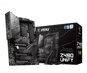 MSI MEG Z490 UNIFY Motherboard 'ATX, LGA1200, DDR4, 802.11ax WiFi 6 + Bluetooth 5.1, USB 3.2 Gen2, Lightning USB 20G, Type C, M.2,Gen 4 Ready, 10th Gen Intel Core'