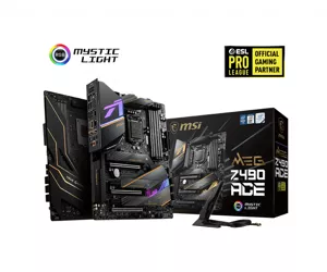 MSI MEG Z490 ACE Motherboard 'ATX, LGA1200, DDR4, Dual LAN, 802.11ax WiFi 6 + Bluetooth 5.1, USB 3.2 Gen2, Lightning USB 20G, Type C, M.2, RGB Mystic Light, Gen 4 Ready, 10th Gen Intel Core'