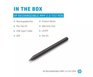 HP Стилус Tilt Pen с поддержкой MPP 2.0 и возможностью подзарядки (серебристый)