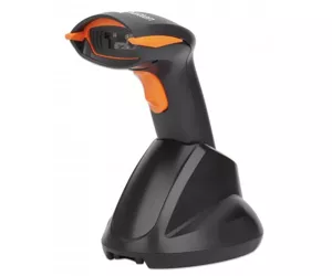 Manhattan Wireless 2D Handheld Barcode Scanner, 250mm Scan Depth, up to 80m effective range (line of sight), Max Ambient Light 100,000 lux (sunlight), Black, Three Year Warranty, Box