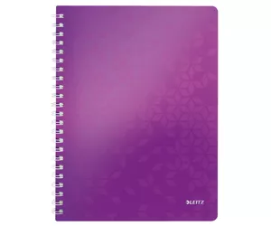 Leitz WOW Notebook A4 squared, wirebound with PP cover