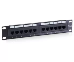 Equip 12-Port Cat.5e Unshielded Patch Panel, Black