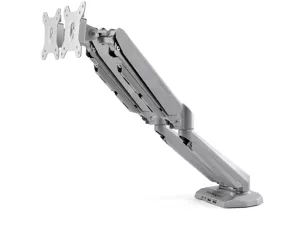 StarTech.com Desk Mount Dual Monitor Arm with USB & Audio - Desk Clamp VESA Mount for up to 32 inch Displays - 2x USB, 2x 3.5mm audio - Ergonomic Full Motion Dual Monitor Arm - Silver