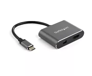 StarTech.com USB C Multiport Video Adapter - 4K 60Hz USB-C to HDMI 2.0 or Mini DisplayPort 1.2 Monitor Adapter - USB Type-C 2-in-1 Display Converter HDMI/MDP HBR2 HDR - TB3 Compatible