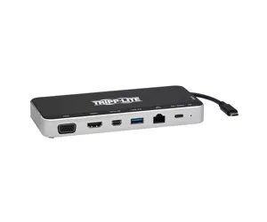 Tripp Lite U442-DOCK16-B USB Dock, Triple Display - 4K HDMI & mDP, VGA, USB 3.x (5Gbps), USB-A/C Hub, GbE, 60W PD Charging