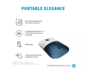 HP Z3700 Forest Teal Wireless Mouse