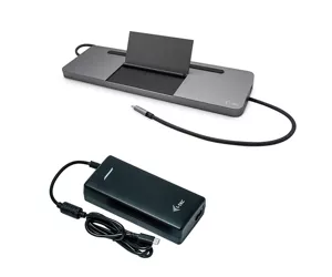 i-tec Metal USB-C Ergonomic 4K 3x Display Docking Station with Power Delivery 85 W + Universal Charger 112 W
